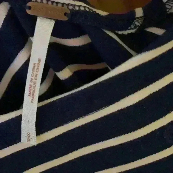 Free People Nautical & Knotty Dress Lace Striped Navy Blue - Picture 5 of 7